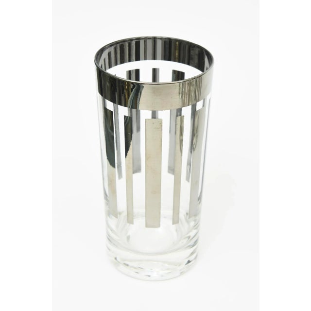 Silver Vintage Silvered Barware Set of 18 Glasses With Silver ,Modern Mid Century For Sale - Image 8 of 12