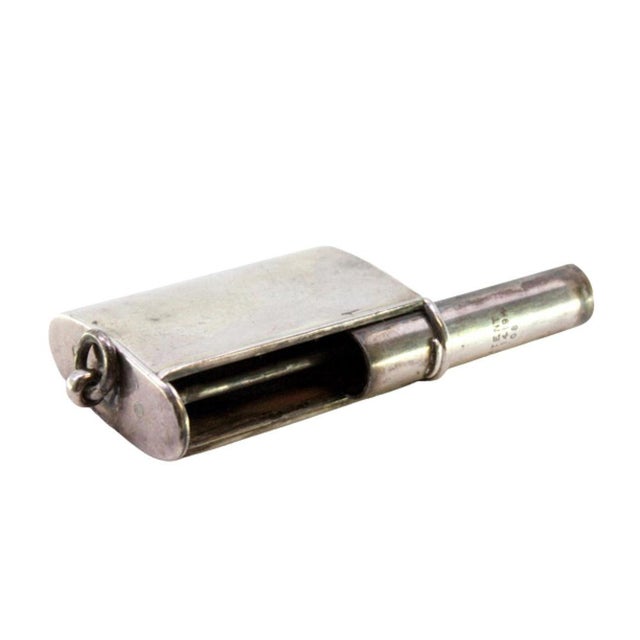 Silver Silver Matchbox with Patented Opening System and Hanging Ring For Sale - Image 8 of 8