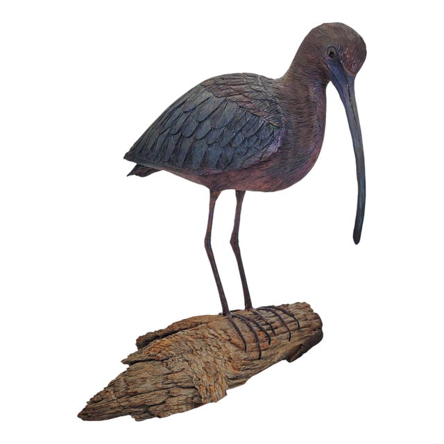Vintage Glossy Ibis Sculpture For Sale