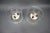 Striking pair of original german ceiling lights dating from the 1970s, combining cylindrical textured glass shades with...
