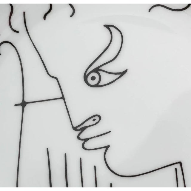 Ceramic Modern Art Porcelain Plates, 4 For Sale - Image 7 of 17