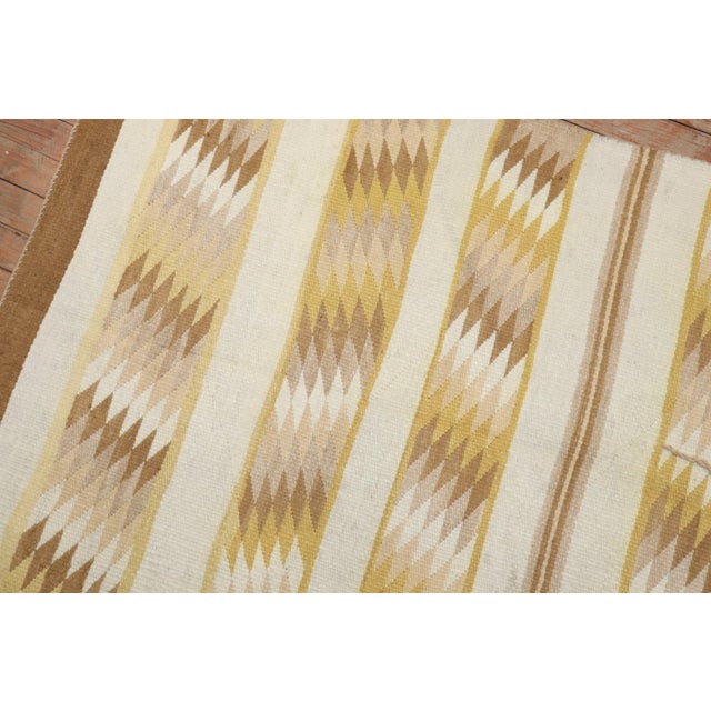 Textile Early 20th Century Zabihi Collection American Navajo Ivory Yellow Tribal Rug - 3'1" x 4'9" For Sale - Image 7 of 8