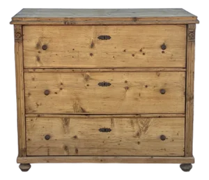 Pine Central European Chest of Three Drawers