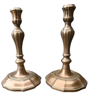 Louis XV Candlesticks in Bronze, Set of 2