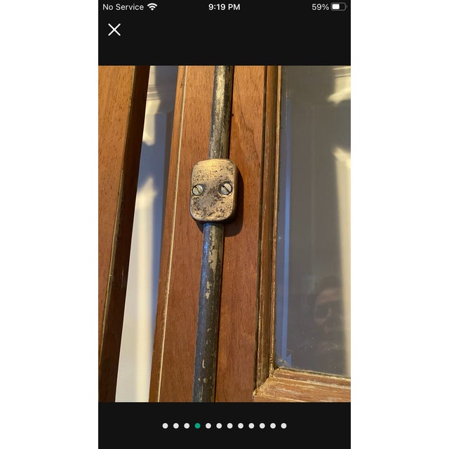 Antique Tall French Doors Beveled Glass With Fan Light Semi Circle Arch Window For Sale - Image 10 of 17