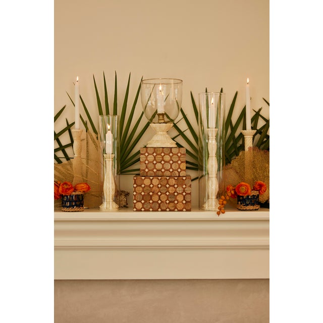 Our Beaumont Hurricane looks to the manor born. The elegant pedestal is hand carved from found natural bone in a gathered...