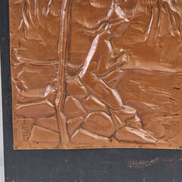 Embossed Copper Panel Sculpture with Natural Motifs, 1970s