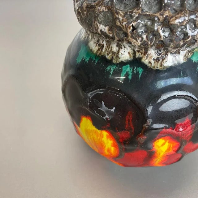 German Vintage Pottery Fat Lava Vase from Scheurich WGP, 1970s For Sale - Image 11 of 18