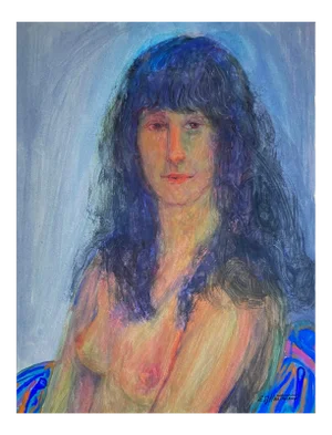 1971 Outsider Expressionist Portrait by e.j. Hartmann, Signed (Acrylic on Paper)