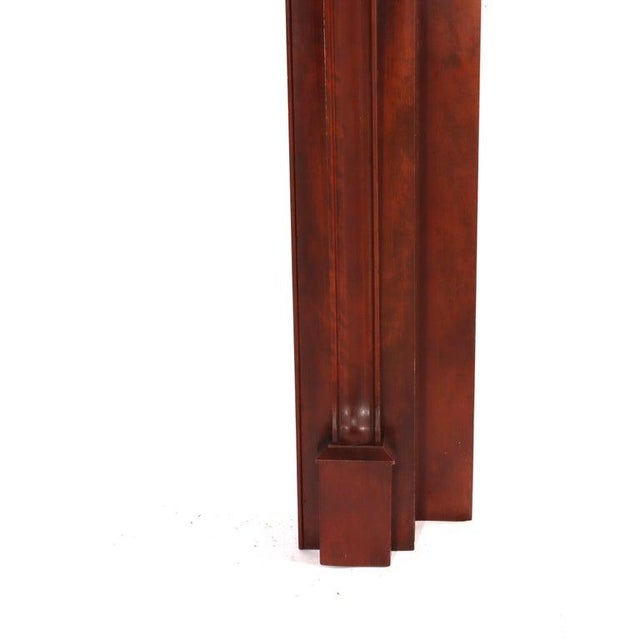 Horner School Figural Carved Cherry Stick & Ball Mirrored Fireplace Mantel C1900 For Sale - Image 6 of 18