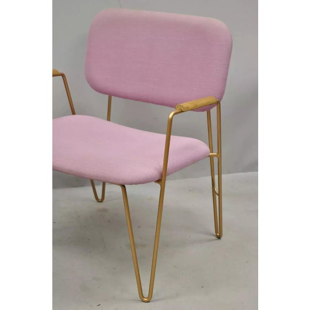 Early 21st Century Alessandra Delgado "Bruna" Minimalist Purple Gold Hairpin Lounge Chairs - a Pair For Sale - Image 5 of 12