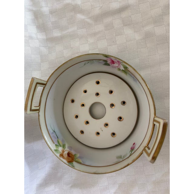 Antique Hand Painted Porcelain Butter Tub For Sale - Image 10 of 12
