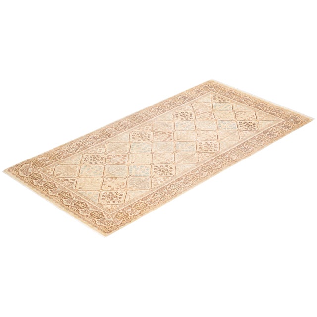 Ivory Mogul, One-of-a-Kind Hand-Knotted Area Rug - Ivory, 4' 0" x 8' 3" For Sale - Image 8 of 8