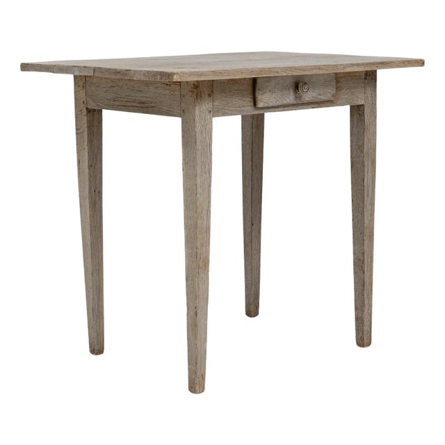 19th Century French Bleached Oak Side Table For Sale