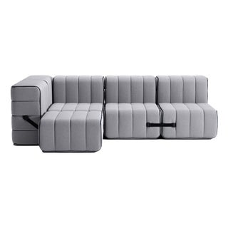 Modular Three-Seater Sofa in Jet Fabric by Ambivalenz, Set of 9 For Sale