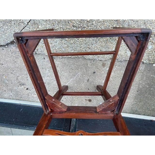 Vintage Six Chippendale Style Mahogany Ribbon Back Dining Chairs, Possibly by Biggs - Set of 6 For Sale - Image 10 of 10