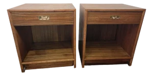 Mid Century Modern Pair Nightstands Drexel "Composite" Line 1960 Barney Flagg Designer