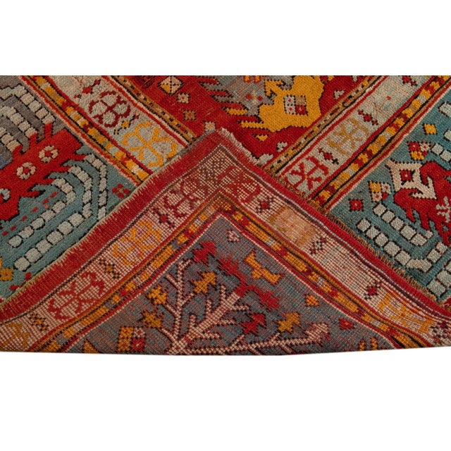 Late 19th Century Antique Turkish Oushak Wool Rug 12 X 14 For Sale - Image 4 of 13