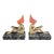1920's Art Deco Hirsch Pixie Girl Bookend Pair Painted Bronze on Marble For Sale
