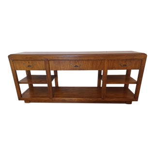 1980’s Drexel Accolade Campaign Style Console Table For Sale