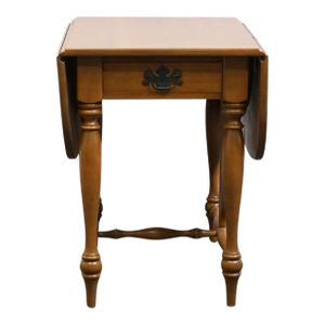 Ethan Allen Heirloom Nutmeg Maple Colonial Early American 35" Drop Leaf Pembroke Accent End Table 10-8544