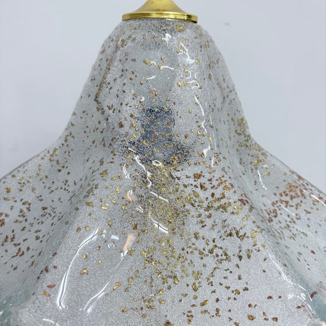 Mid-Century Glass Table Lamp with Golden Flakes, 1970s For Sale - Image 10 of 18