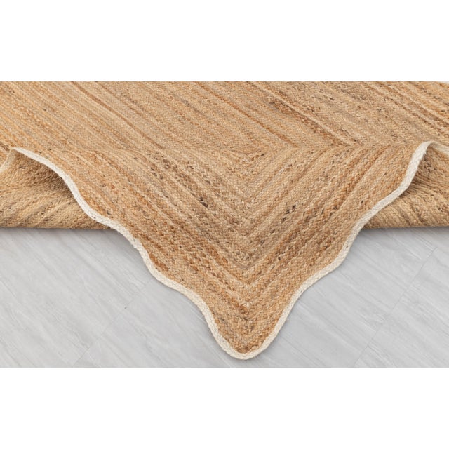 White Wave Scallop Edge Jute Rug 2x4Ft. For Sale - Image 12 of 12