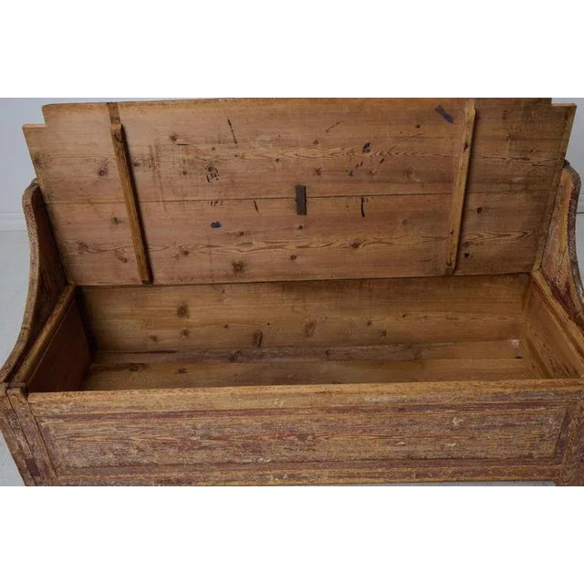 Antique Northern Swedish Rustic Folk Art Bench or Sofa For Sale - Image 9 of 14