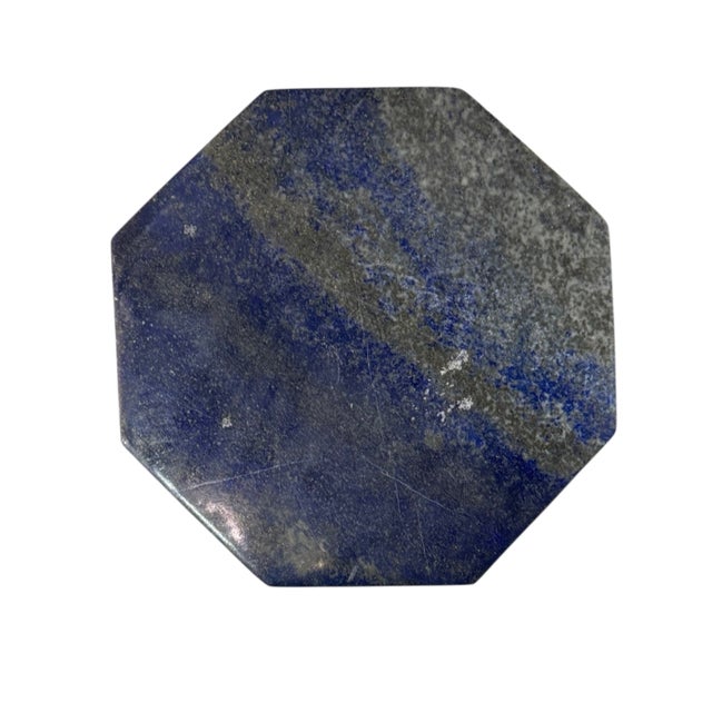 Mid 20th Century Mid 20th Century Lapis Lazuli Keepsake Box With Cabochon Stone For Sale - Image 5 of 12