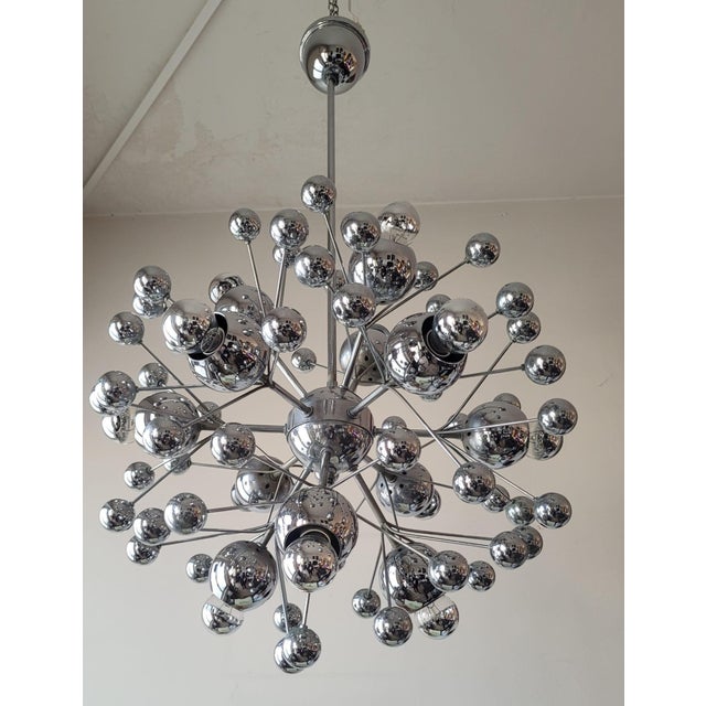 Vintage Space Age Twelve-Light Pendant Lamp, 1960s For Sale - Image 3 of 13