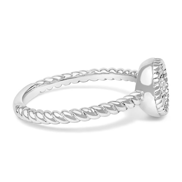 Discover elegance woven with sparkle in this exquisite ring, plated in rhodium to shimmer with every gesture. Crafted from...