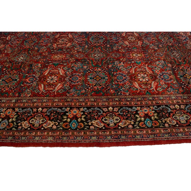 Brick Red Vintage Mahal Rug - 12'4" X 19'1" For Sale - Image 8 of 10