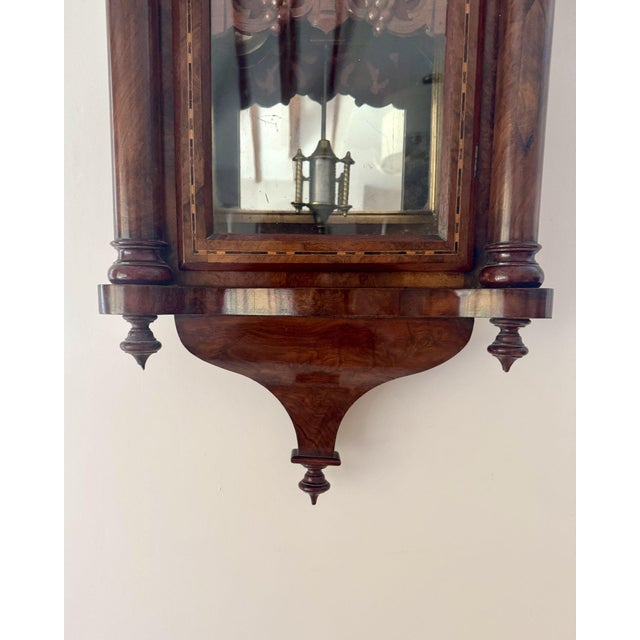 Walnut Drop Dial Wall Clock, 1860 For Sale - Image 4 of 9