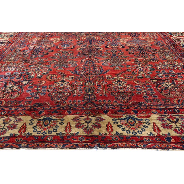 Antique Red Persian Sarouk Rug, 08'08 X 15'07 For Sale - Image 4 of 10