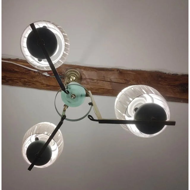 Mid-Century Modern Mid-Century Italian Three-Armed Pendant Lamp, 1960s For Sale - Image 3 of 5