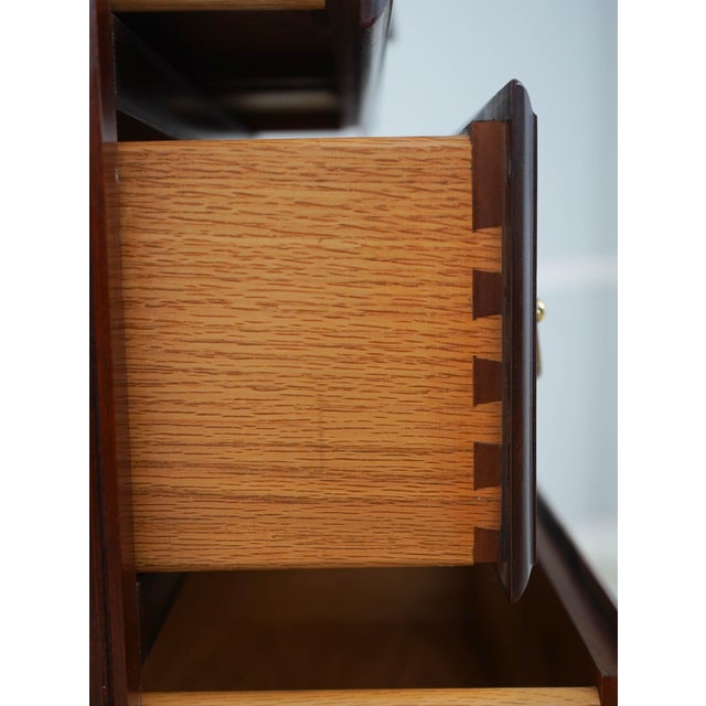 1990s Colonial Mahogany 6 Drawer Lingerie High Chest For Sale - Image 5 of 15
