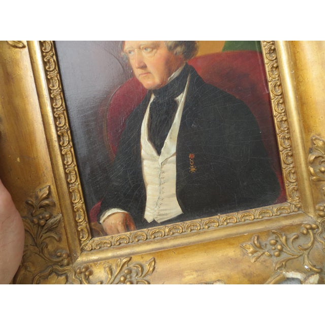 Gold Antique Portrait British Gentleman Portrait For Sale - Image 8 of 10