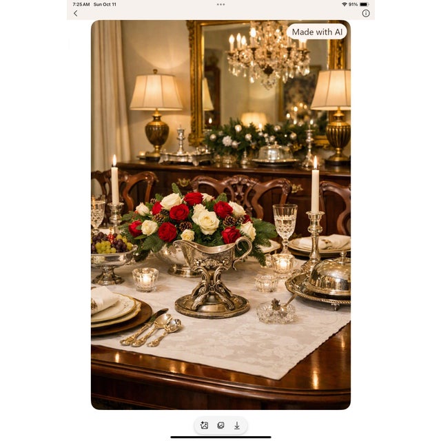 A beautifully detailed F.B. Rogers silver‑plated gravy, sauce or butter warmer presented on its original ornate stand,...