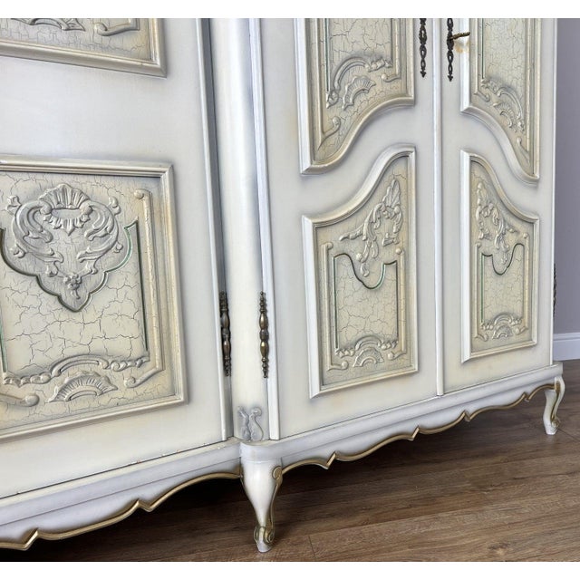 Vintage French Shabby Chic Wardrobe For Sale - Image 12 of 18