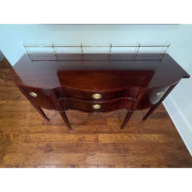 1970s 1970s Beautiful Thomasville Mahogany With Brass Accent and Pulls Sideboard/Buffet/Credenza For Sale - Image 5 of 12