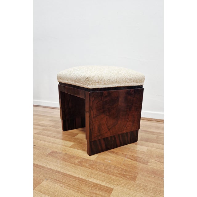 Vintage Italian Art Deco Stools in Walnut Crotch, 1930s, Set of 2 For Sale - Image 12 of 16