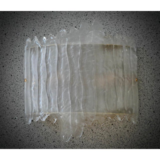Vintage Art Deco Murano Art Glass Sand Blasted Wall Light, 2000 For Sale - Image 10 of 10