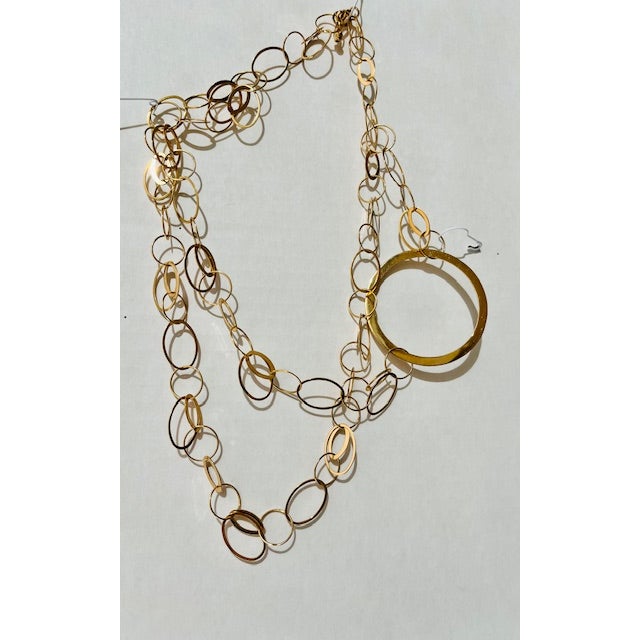 2000 - 2009 Vintage Lana 14k Gold Double Layer Hoops Necklace, Statement Luxury, Adjustable Clasp For Sale - Image 5 of 12