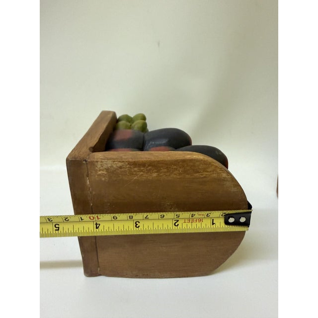 Vintage Mid-Century Modern Hand-Carved Fruit Bookends - A Pair For Sale - Image 10 of 11