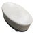 Baker Oval Leather Ottoman Designed by Barbara Barry For Sale