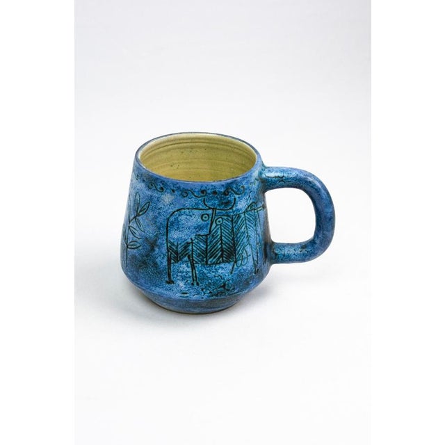 Mid-Century Modern Mid-Century Earthenware Cup with Sgraffito Decoration of Fantastic Animals by Jacques Blin, France, 1960s For Sale - Image 3 of 13