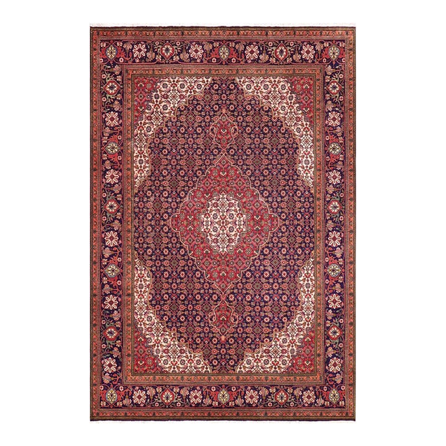 Persian Tabriz Mahi Blue/Red Wool Rug - 9'8'' X 12'5'' For Sale
