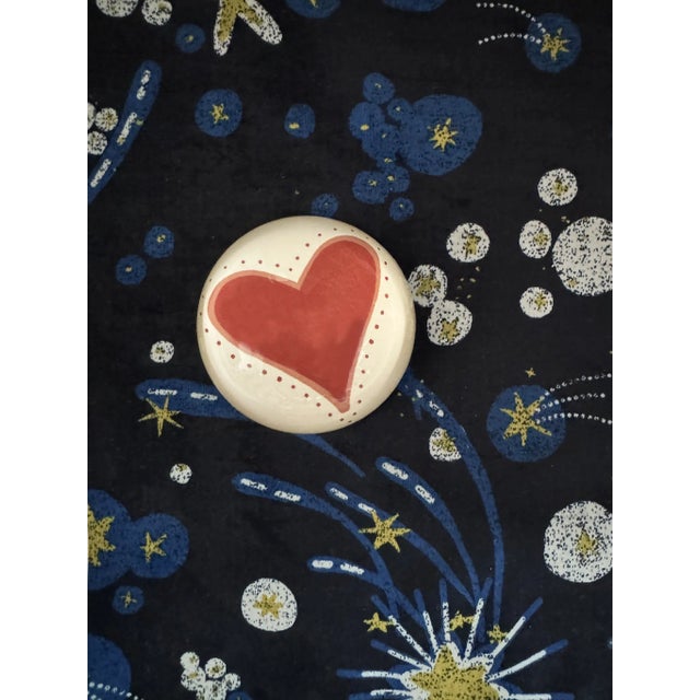 Contemporary Red Big Heart Decoupage Paperweight | Lizzet Frausto For Sale - Image 3 of 4
