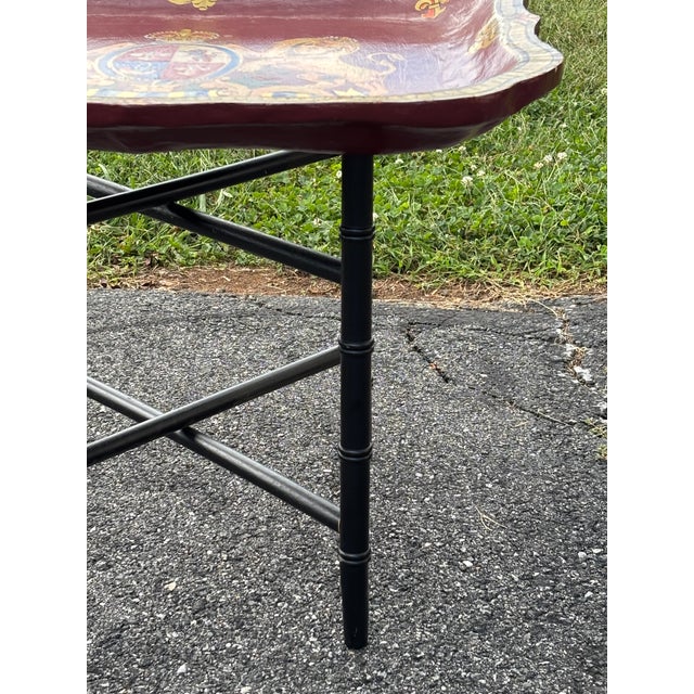 Late 20th Century British Royal Family-Inspired Crested Artisan Finished Tray Table For Sale - Image 10 of 13