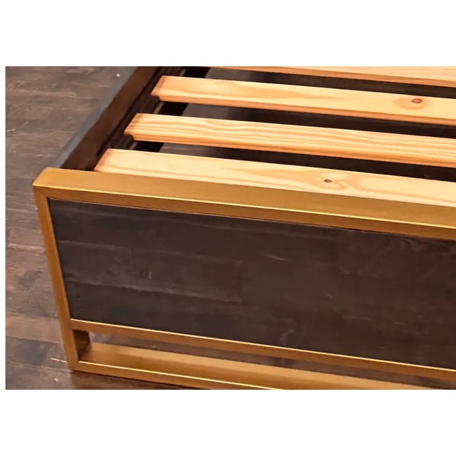 2010s Queen Size Zin Home Elle Brass Bed Frame For Sale - Image 5 of 12